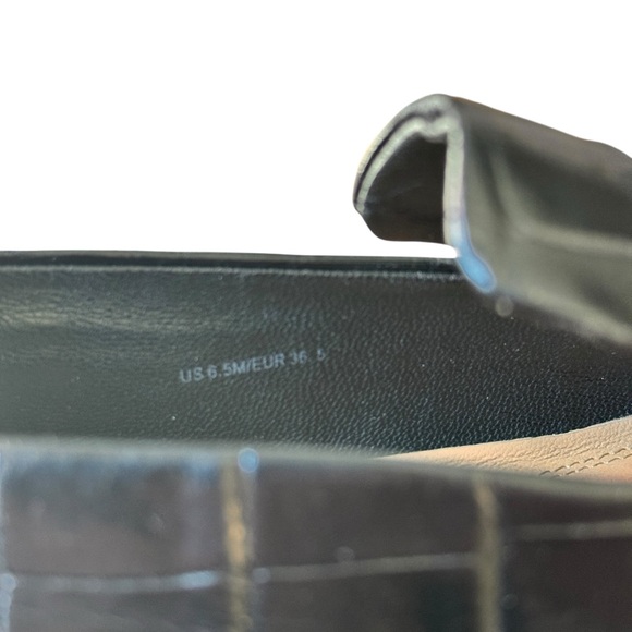 Via Spiga Black Croc Embossed Leather Loafers – Women US 6.5 / EU 36.5 / UK 3.5 - Picture 10 of 11